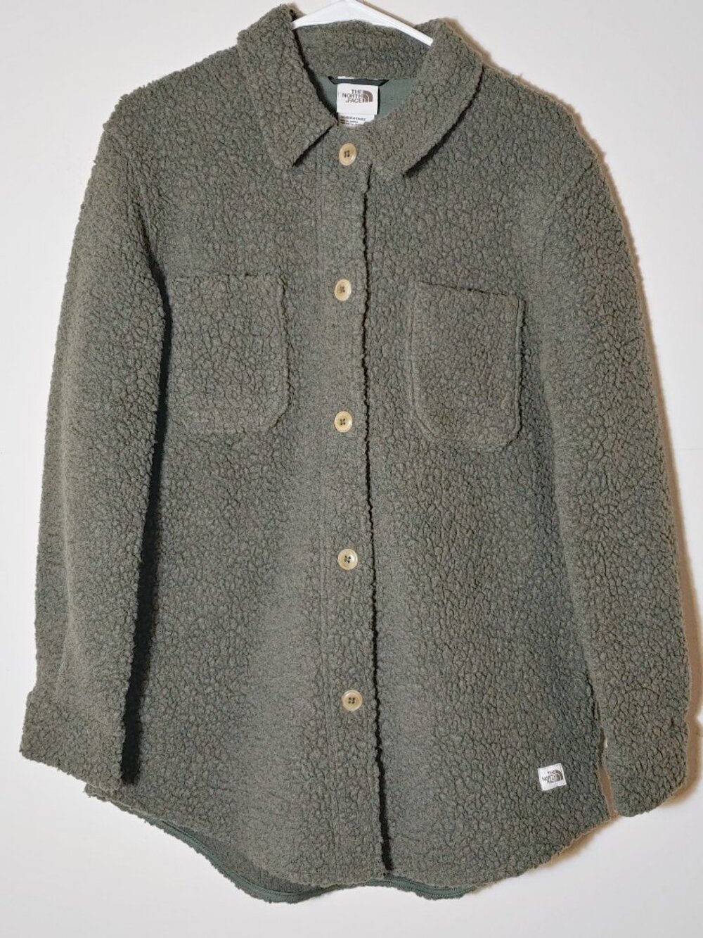 The North Face Wool Blend Harrison Shacket Size S Green Heather